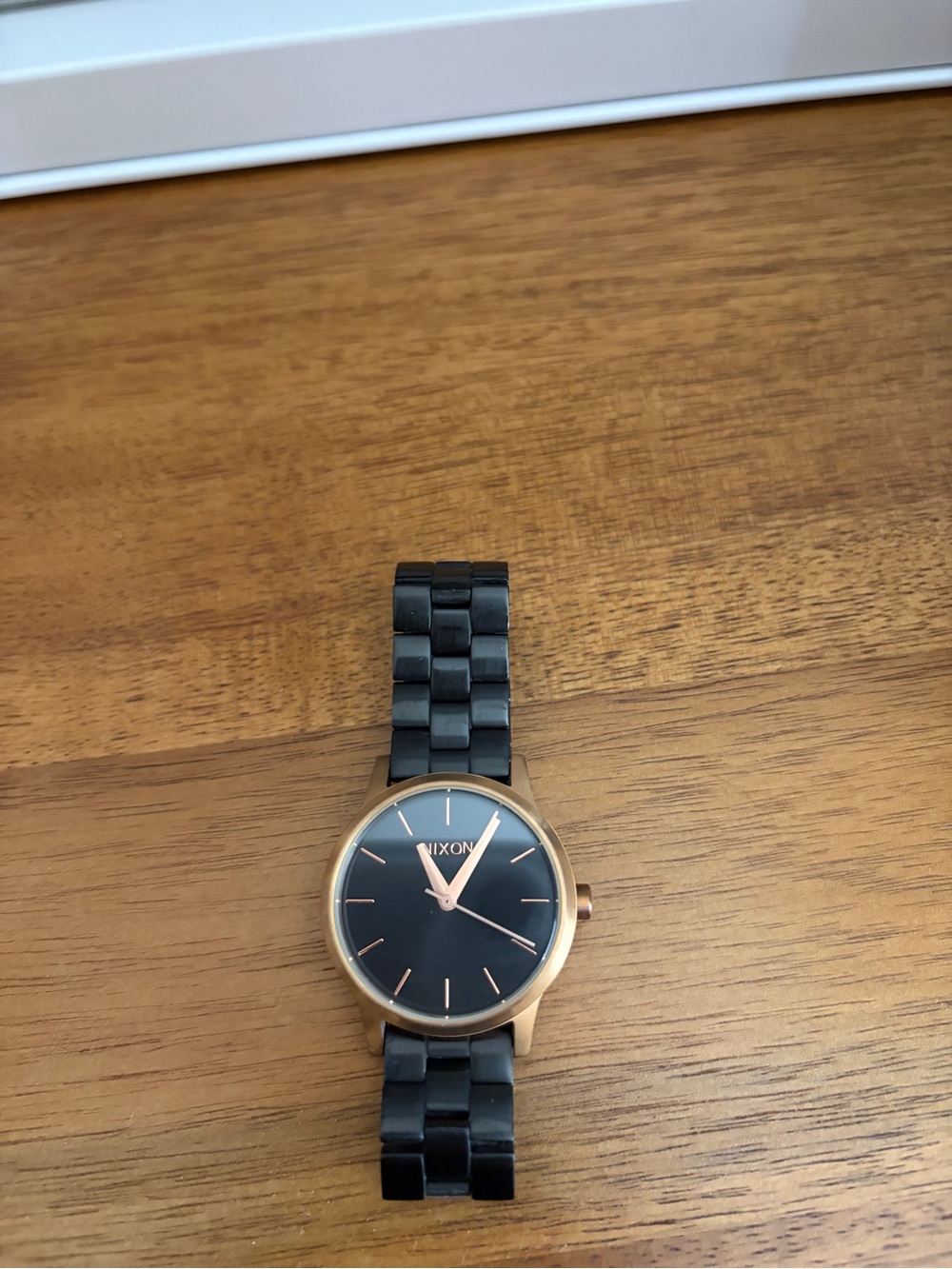 Nixon Black Dial Watch with Gold Case